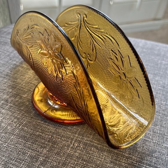 Dining Vintage Indiana Amber Glass Napkin Holder Poshmark